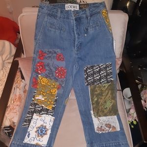 Loewe Paula's Ibiza cropped patchwork jeans L